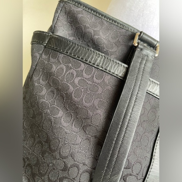 COACH MONOGRAM TRANSATLANTIC SIGNATURE BLACK TRAVEL BAG - Picture 10 of 15